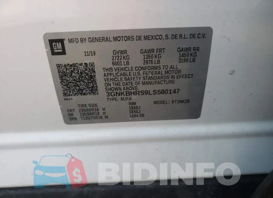 3GNKBHRS9LS580147 Photo# 12