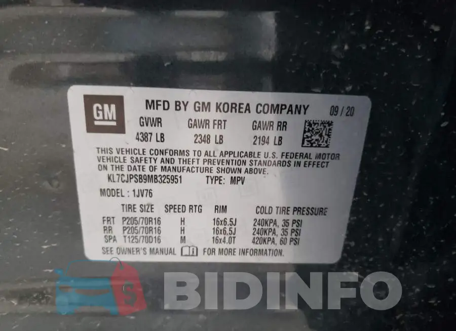 KL7CJPSB9MB325951 Photo# 13