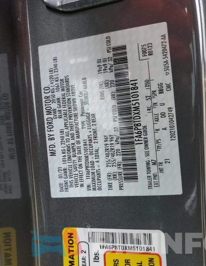 1FA6P8TDXM5101841 Photo# 12