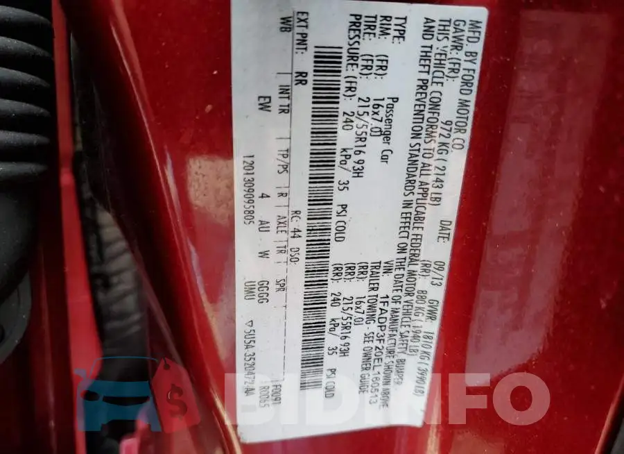 1FADP3F20EL160513 Photo# 12