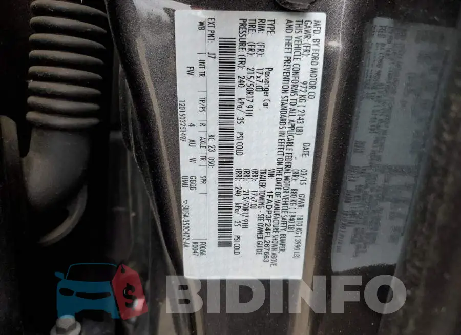 1FADP3F24FL267663 Photo# 12