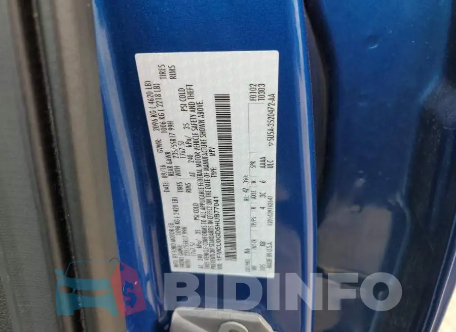1FMCU0GD5HUB77041 Photo# 13