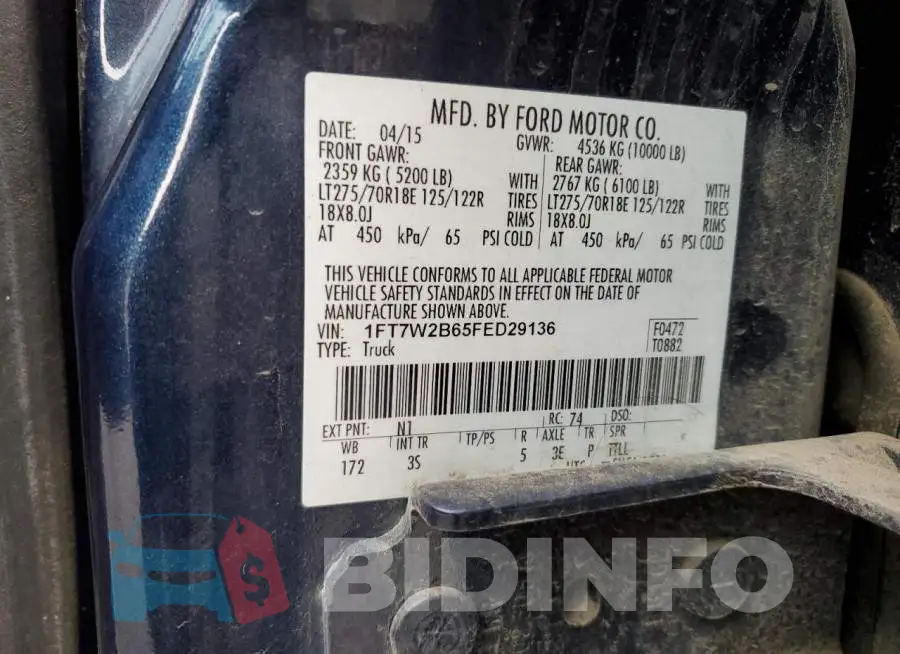 1FT7W2B65FED29136 Photo# 12