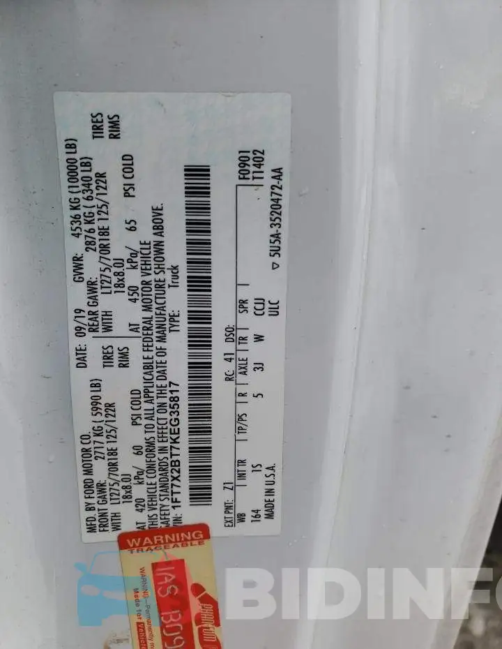 1FT7X2BT7KEG35817 Photo# 12