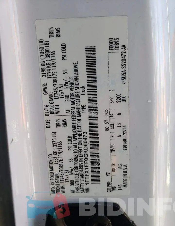 1FTFX1EF0GKD60473 Photo# 12