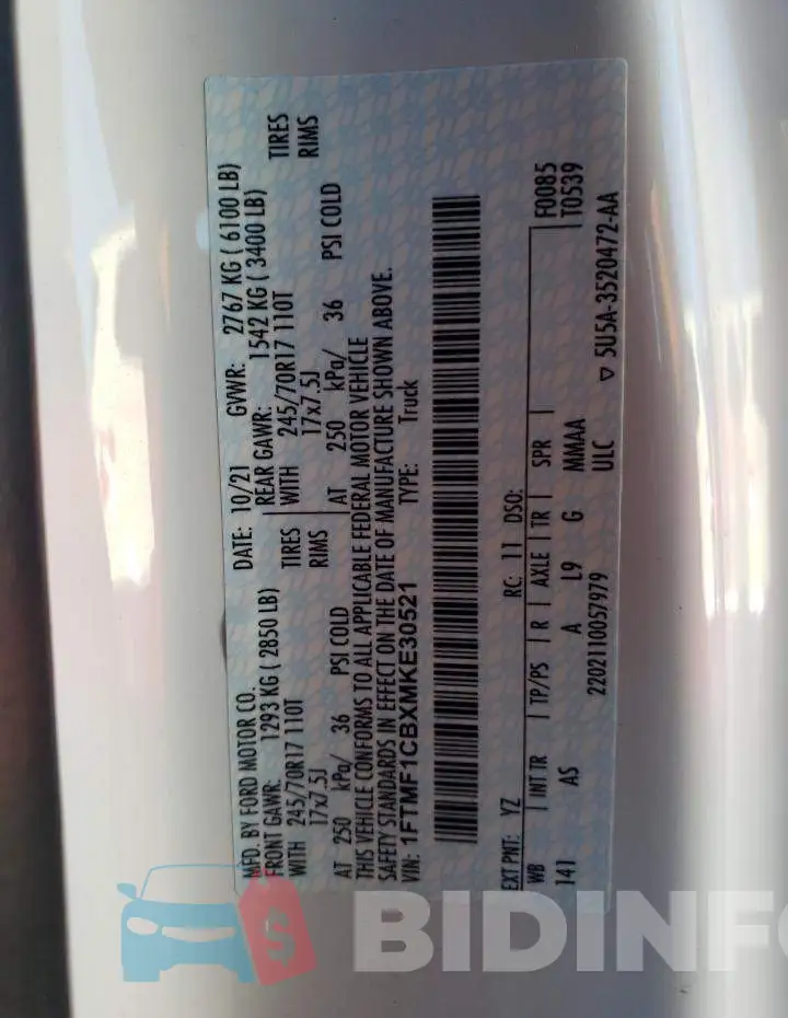 1FTMF1CBXMKE30521 Photo# 12