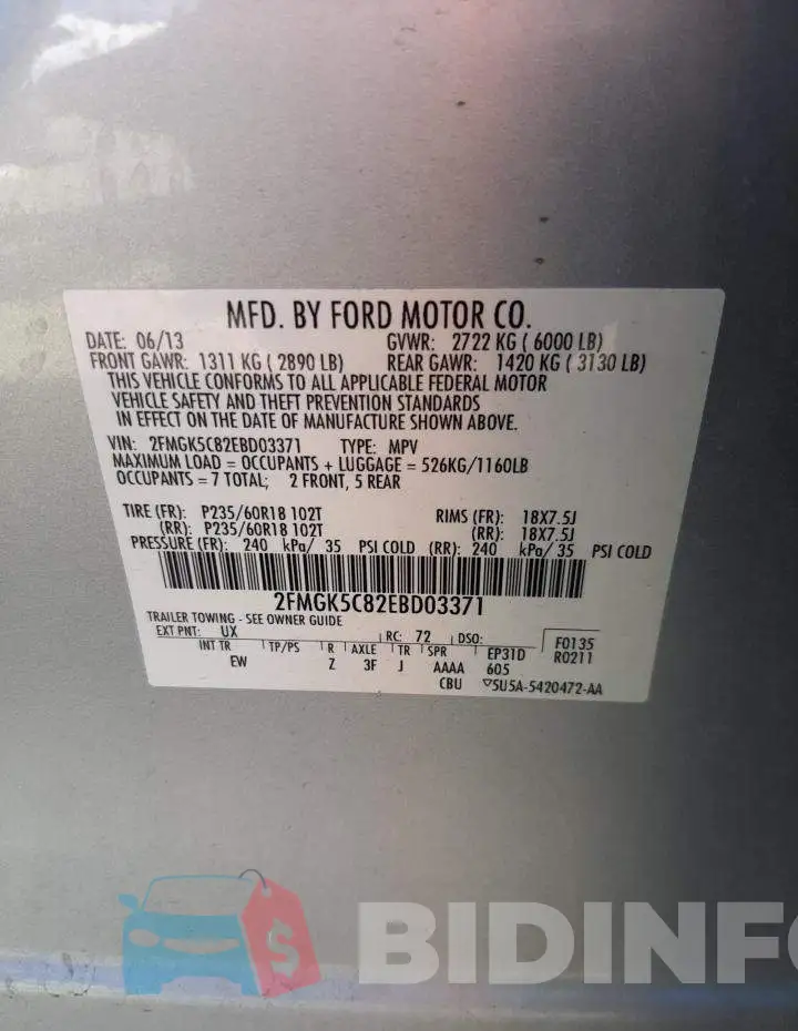 2FMGK5C82EBD03371 Photo# 13