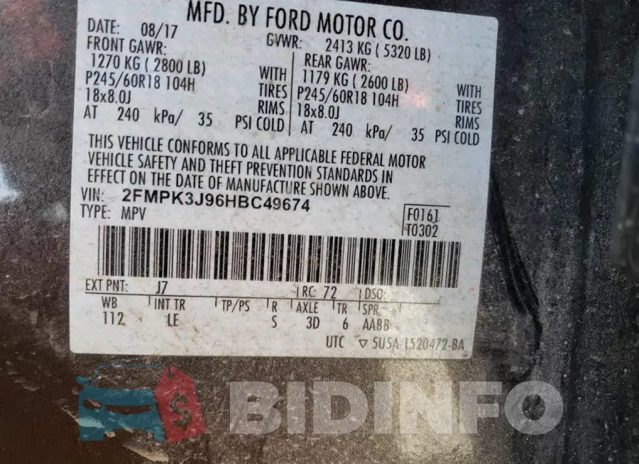 2FMPK3J96HBC49674 Photo# 14