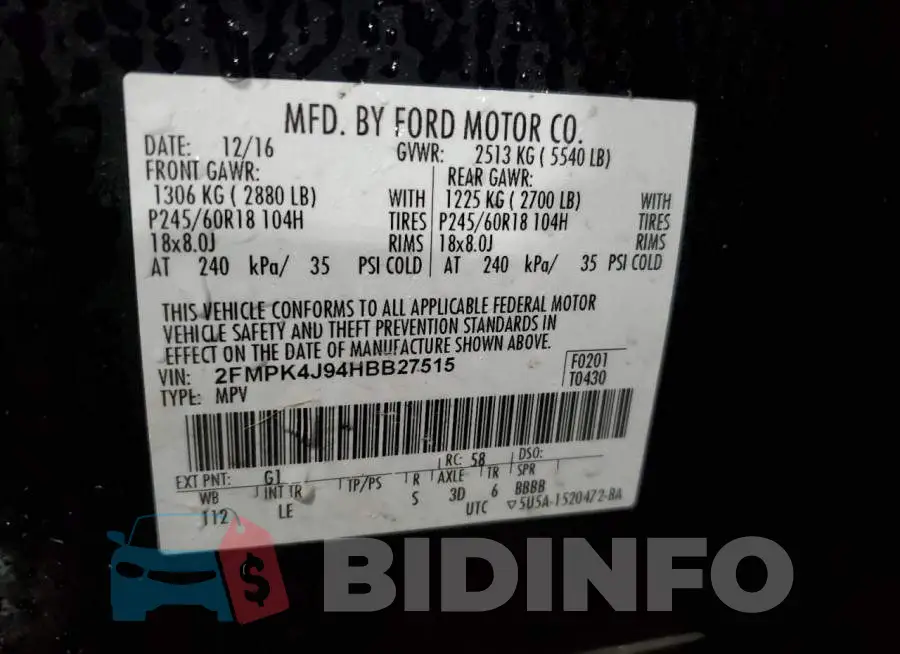 2FMPK4J94HBB27515 Photo# 13