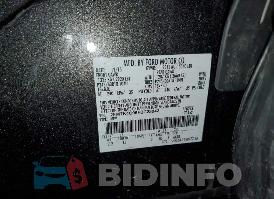 2FMTK4G96FBC28042 Photo# 13