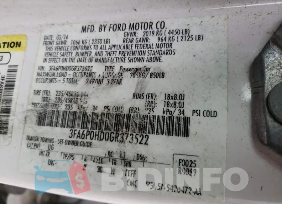 3FA6P0HD0GR373522 Photo# 12