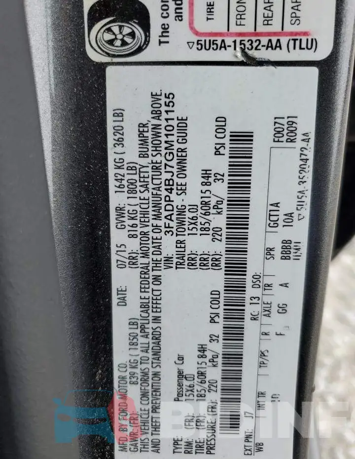 3FADP4BJ7GM101155 Photo# 12