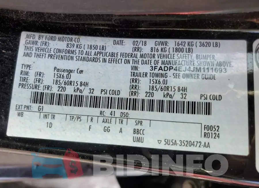3FADP4EJ4JM111693 Photo# 13