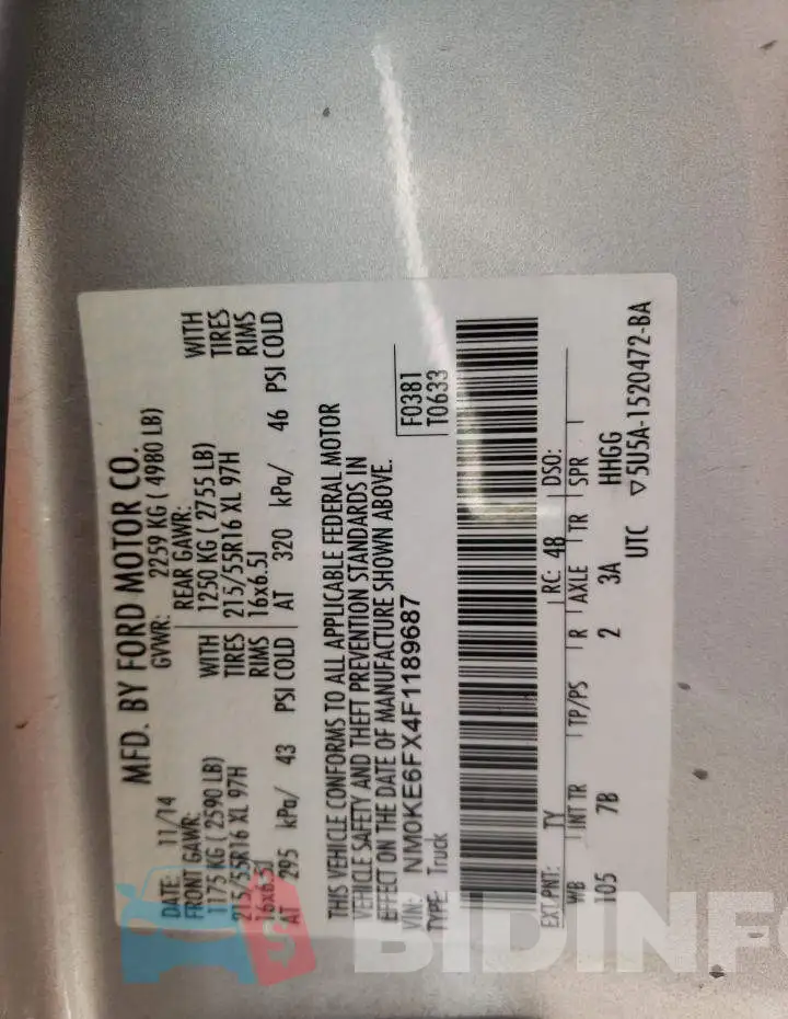 NM0KE6FX4F1189687 Photo# 13