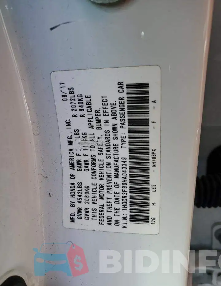 1HGCR3F90HA043349 Photo# 12