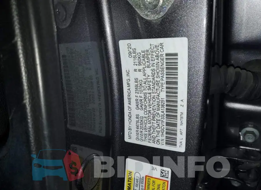 1HGCV1F33LA138251 Photo# 12