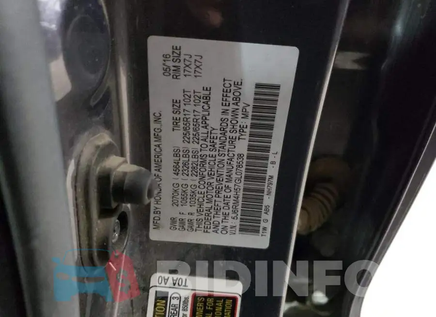 5J6RM4H57GL078538 Photo# 13