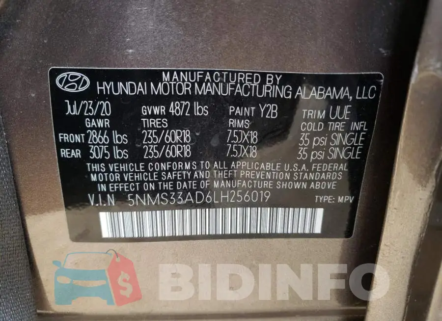 5NMS33AD6LH256019 Photo# 12