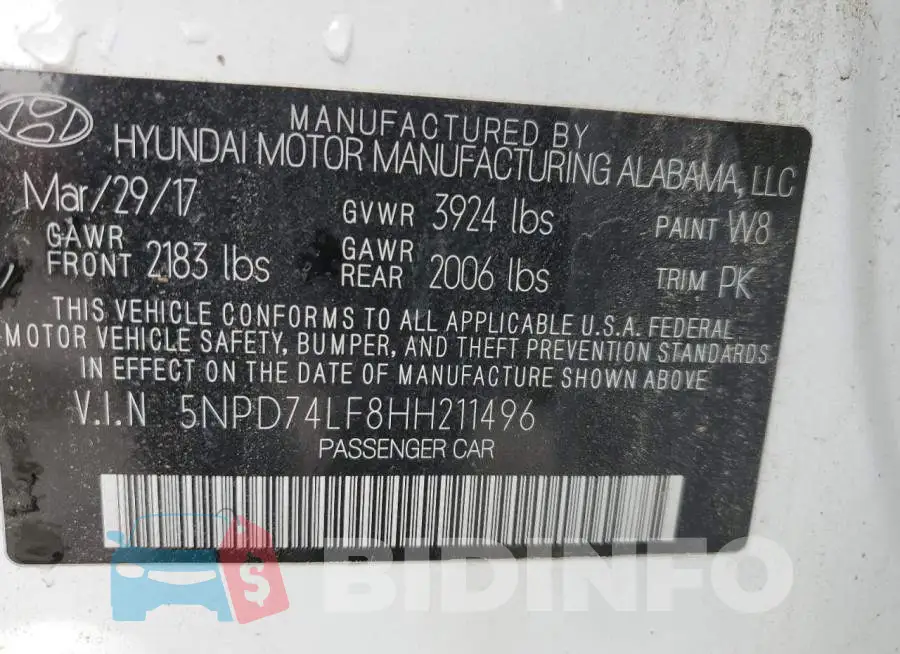 5NPD74LF8HH211496 Photo# 13