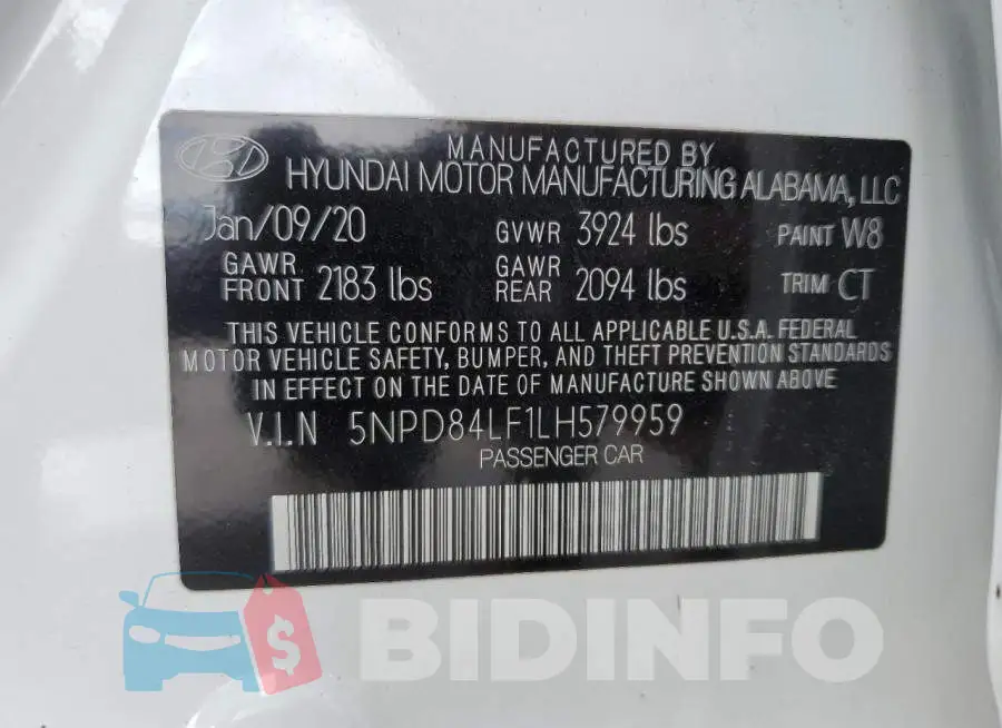 5NPD84LF1LH579959 Photo# 13