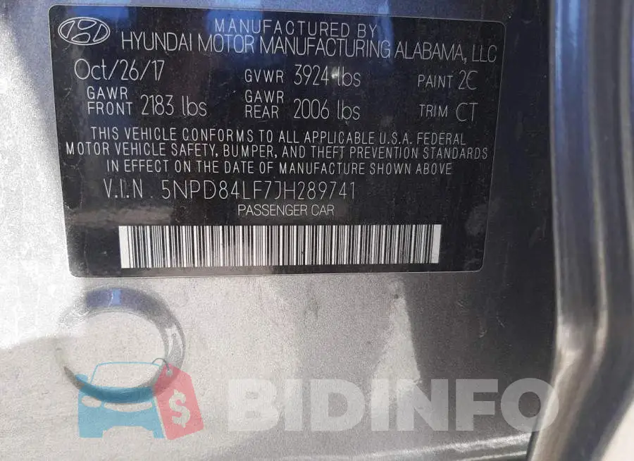 5NPD84LF7JH289741 Photo# 10