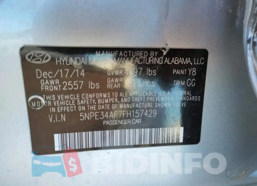 5NPE34AF7FH157429 Photo# 12