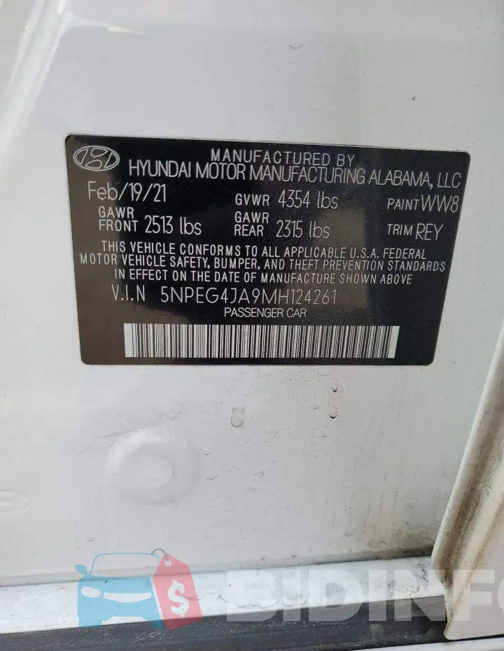 5NPEG4JA9MH124261 Photo# 12