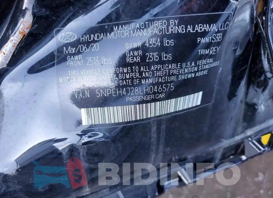 5NPEH4J28LH046575 Photo# 12