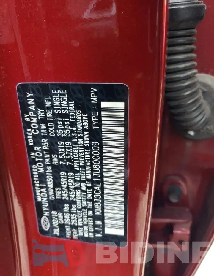 KM8J3CAL1JU800009 Photo# 13
