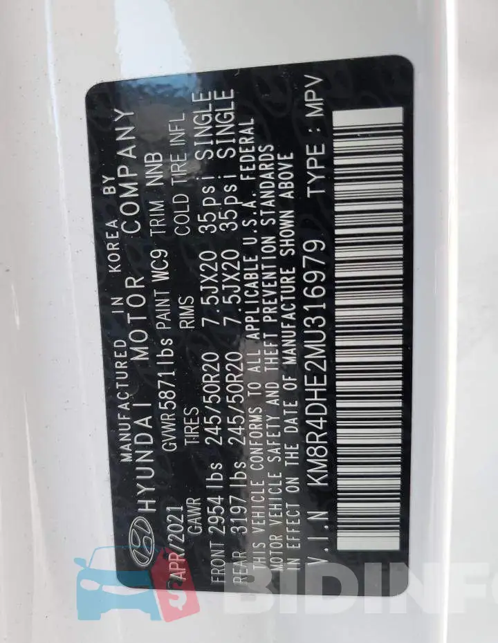 KM8R4DHE2MU316979 Photo# 12