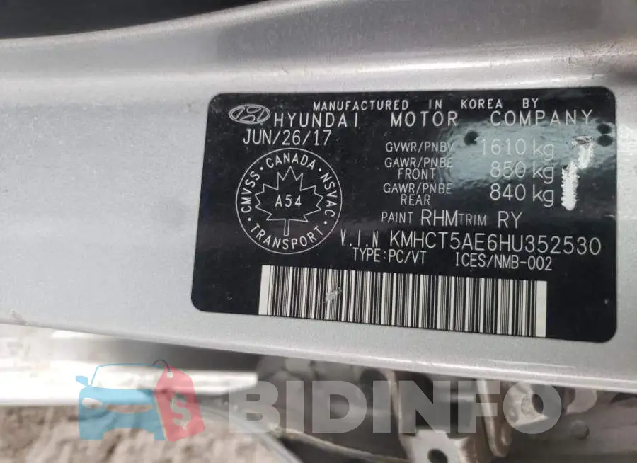 KMHCT5AE6HU352530 Photo# 12