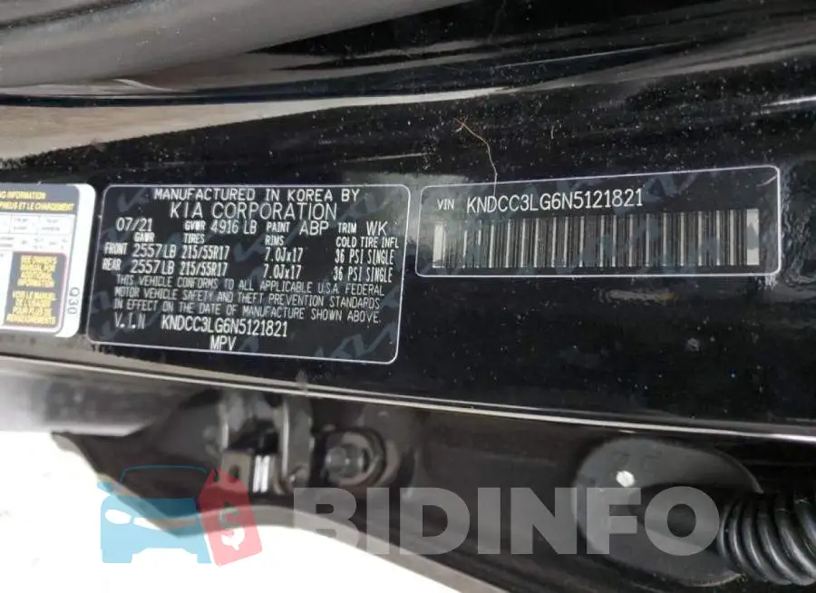 KNDCC3LG6N5121821 Photo# 13
