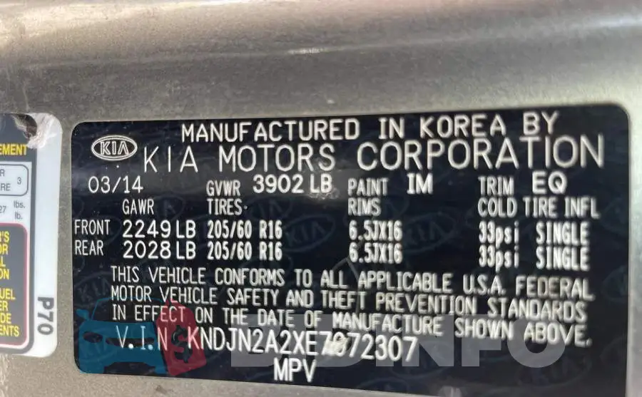 KNDJN2A2XE7072307 Photo# 10