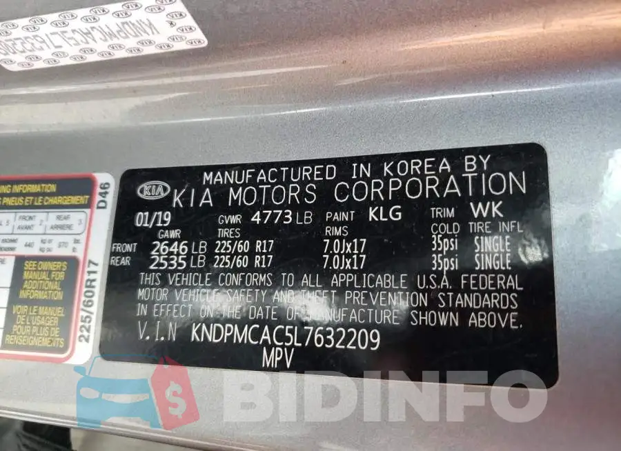 KNDPMCAC5L7632209 Photo# 13
