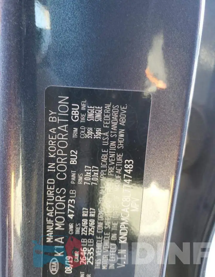 KNDPMCAC8L7747483 Photo# 13