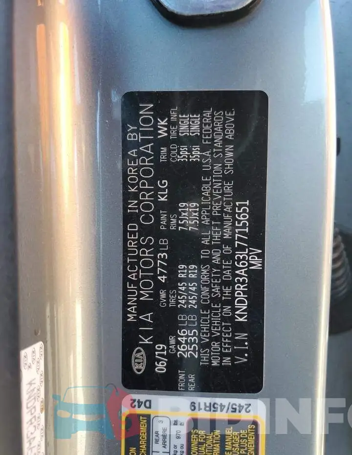 KNDPR3A63L7715651 Photo# 14