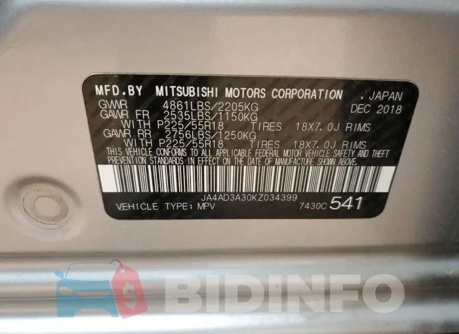 JA4AD3A30KZ034399 Photo# 13