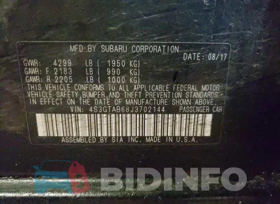 4S3GTAB68J3702144 Photo# 13