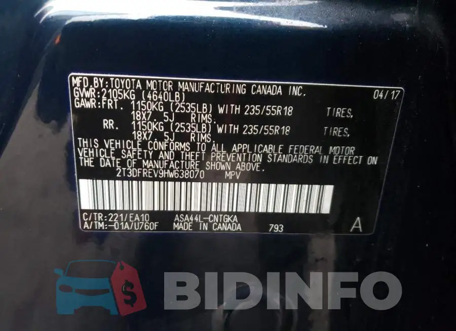 2T3DFREV9HW638070 Photo# 12