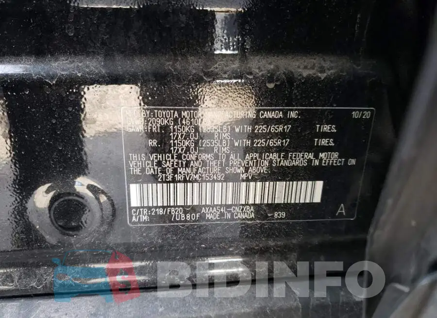 2T3F1RFV7MC153492 Photo# 14