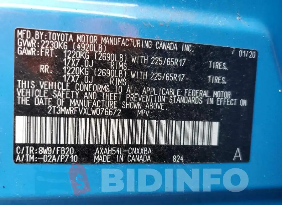 2T3MWRFVXLW076672 Photo# 14