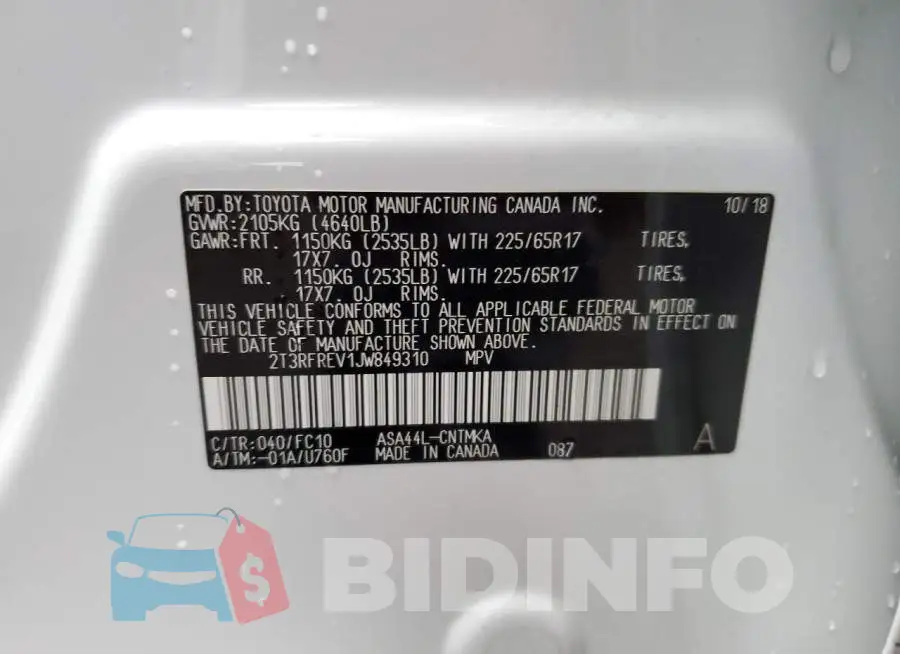 2T3RFREV1JW849310 Photo# 13