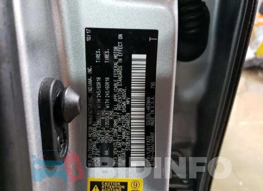 5TDBZRFH7JS486529 Photo# 12