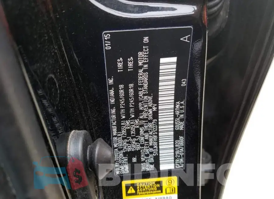 5TDJKRFH9FS122779 Photo# 14