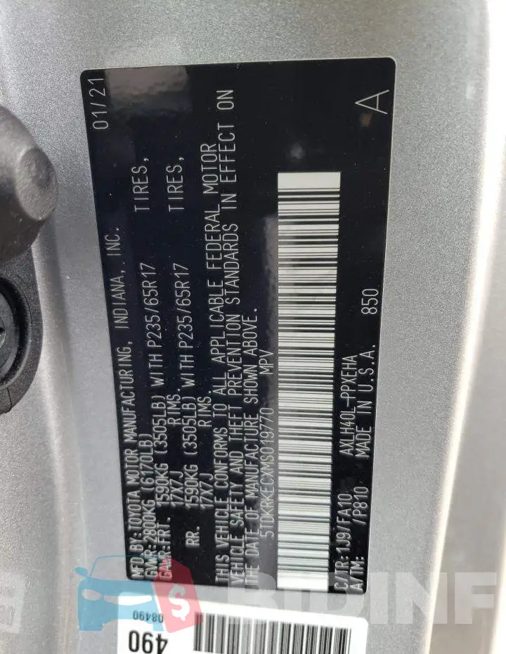 5TDKRKECXMS019770 Photo# 12