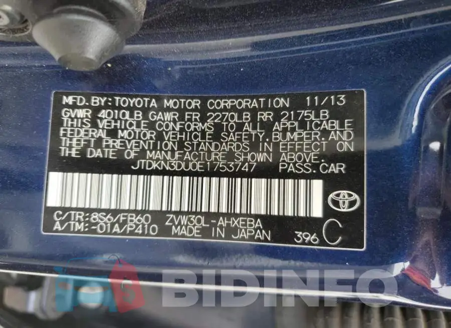 JTDKN3DU0E1753747 Photo# 10