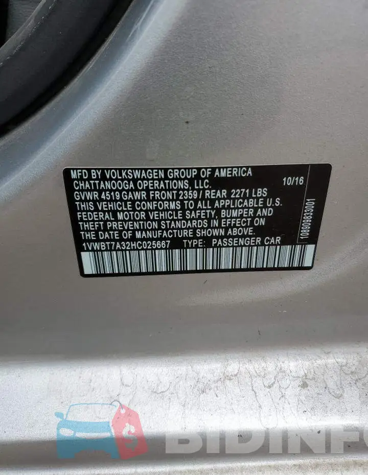 1VWBT7A32HC025667 Photo# 12