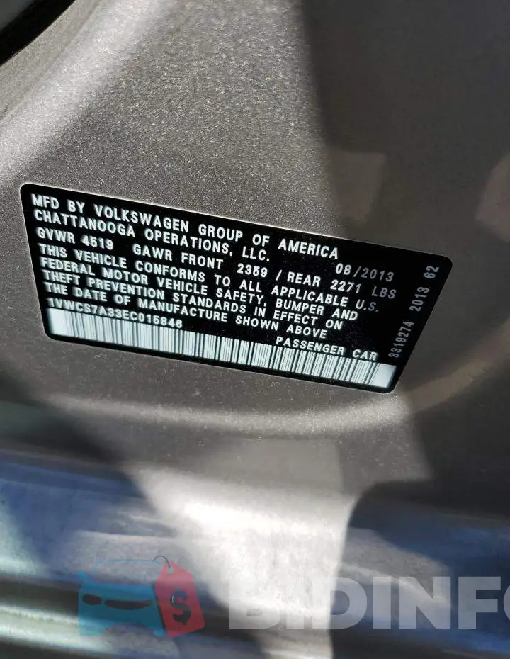 1VWCS7A33EC015846 Photo# 12