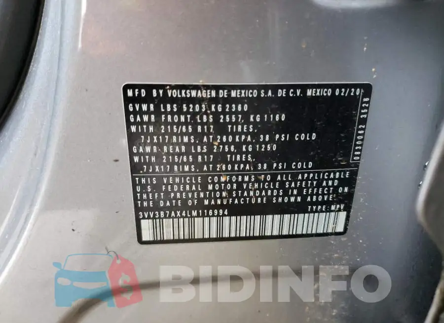 3VV3B7AX4LM116994 Photo# 13