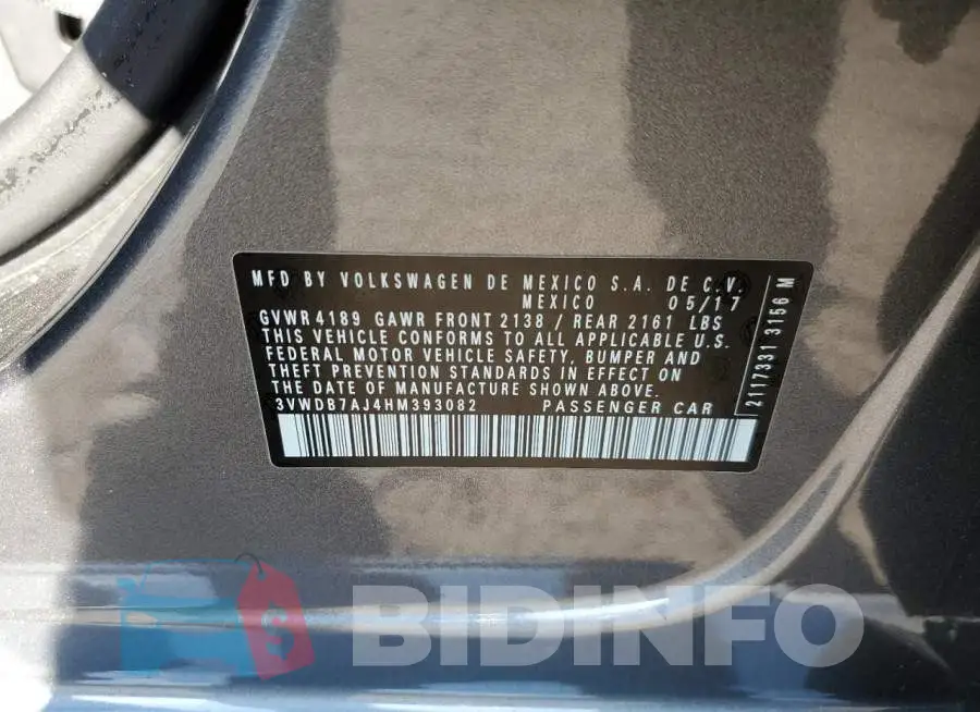 3VWDB7AJ4HM393082 Photo# 12